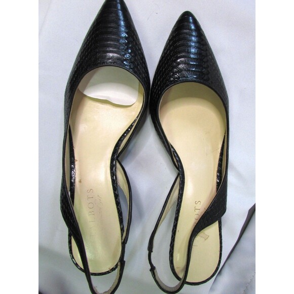 Talbots Shoes Womens Size 9.5M Darci3E Leather Slingback Heels Dressy Dark Blue - Picture 8 of 16